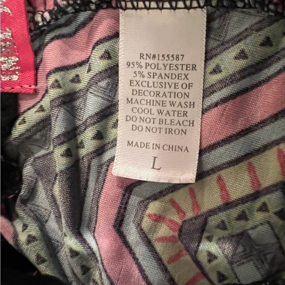 EMME JORDAN women printed elastic waist shorts/size L - Picture 5 of 6